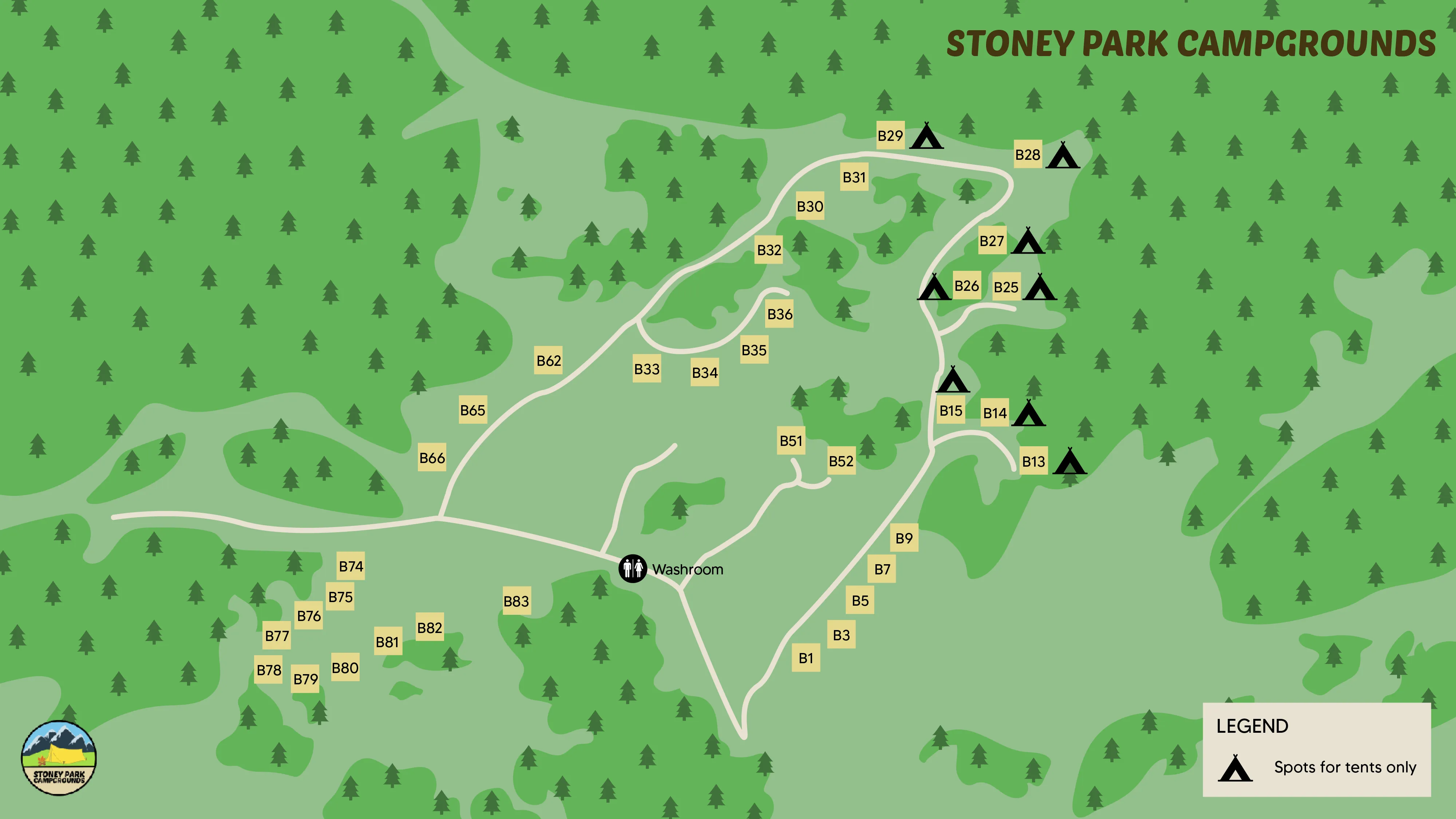 Layout of campground area B